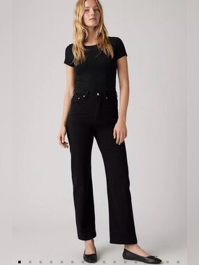 Levis Ribcage Straight Jeans Women's  Black W25 L31